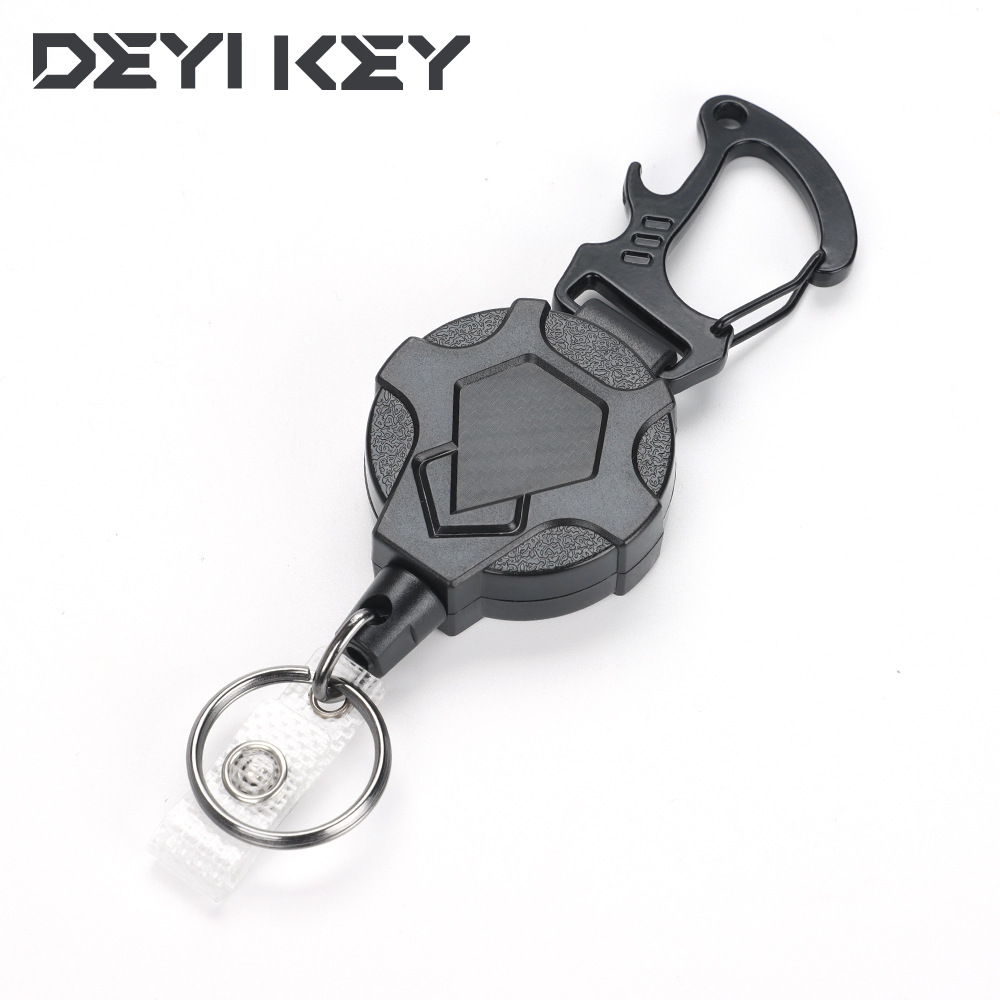 Cordón de extensión resistente a la pérdida, llavero retráctil de alta resistencia, llavero de alambre de acero, hebilla de tracción elástica y fácil de tracción