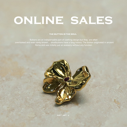 [Yisen] Xiaoxiang retro-style bow metal button blazer double-sided nipkin coat decorative buttons