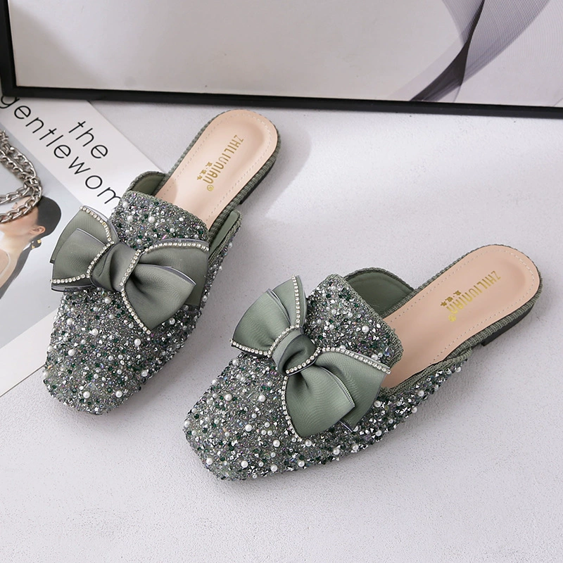 2026 Новые Бaoту Half Slippers Женские кожаные мюли плоские обувь для отдыха сандалии 41-43