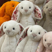 英国同款jellycat白色深粉色浅粉色棕色灰色紫色碎花邦尼兔玩偶