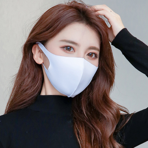 Ice silk cotton knitted 3D black manufacturer wholesale women's spring, summer and winter dustproof breathable washable sunscreen printed LOGO