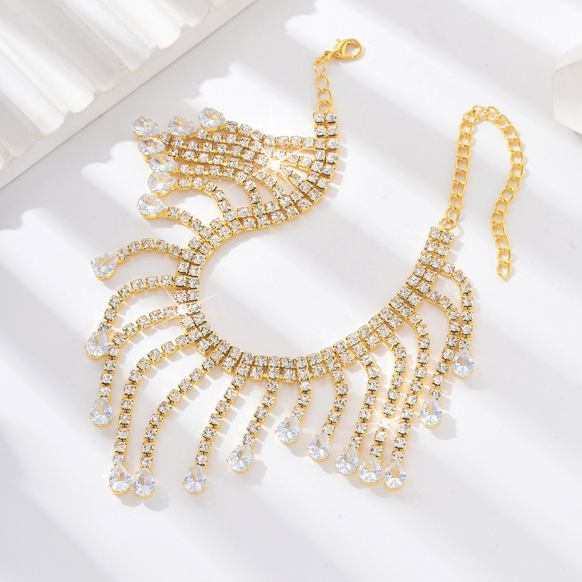 Aliexpress moda transfronteriza europea y americana tobillas de brillo verano versátil nuevos accesorios de zircon accesorios de moda para mujeres pie de moda