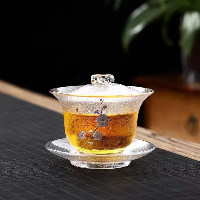 Japanese with a forged pattern glass set, tea cup