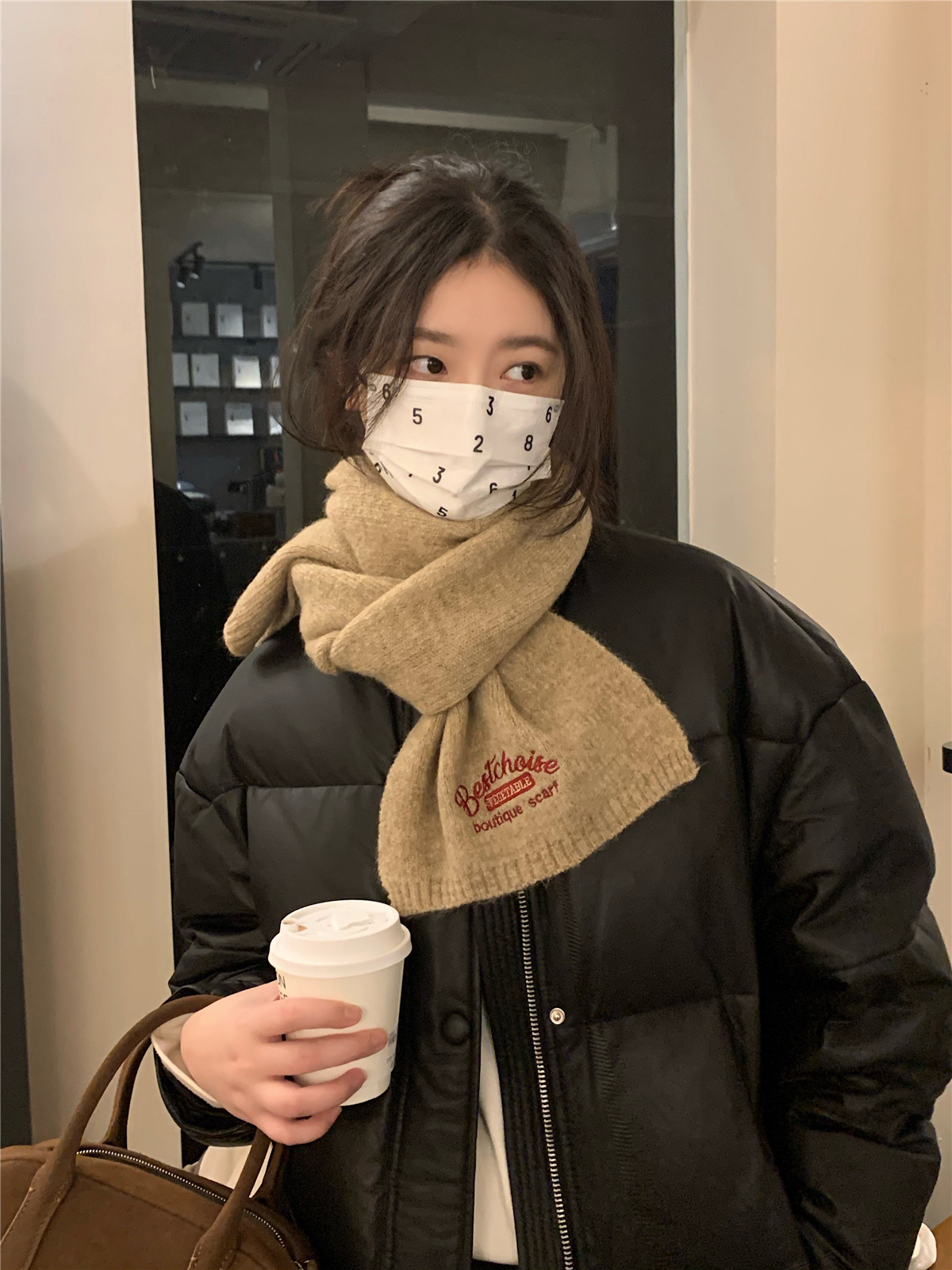 小紅書熱推秋冬季保暖韓國學院風針織仿羊絨圍巾保暖男女情侶圍脖