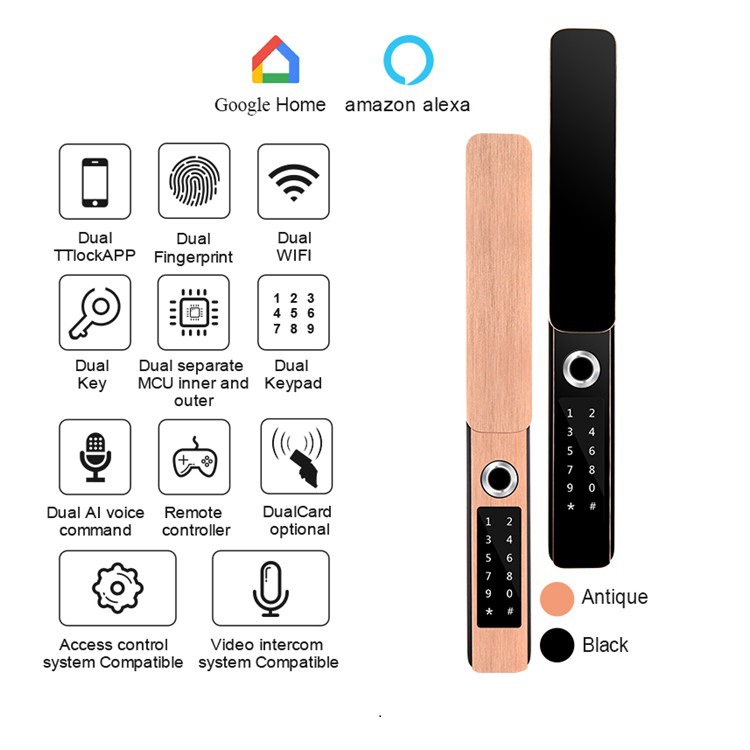 锁神户外庭院断桥铝门锁防水别墅指纹刷卡锁APP密码蓝牙锁