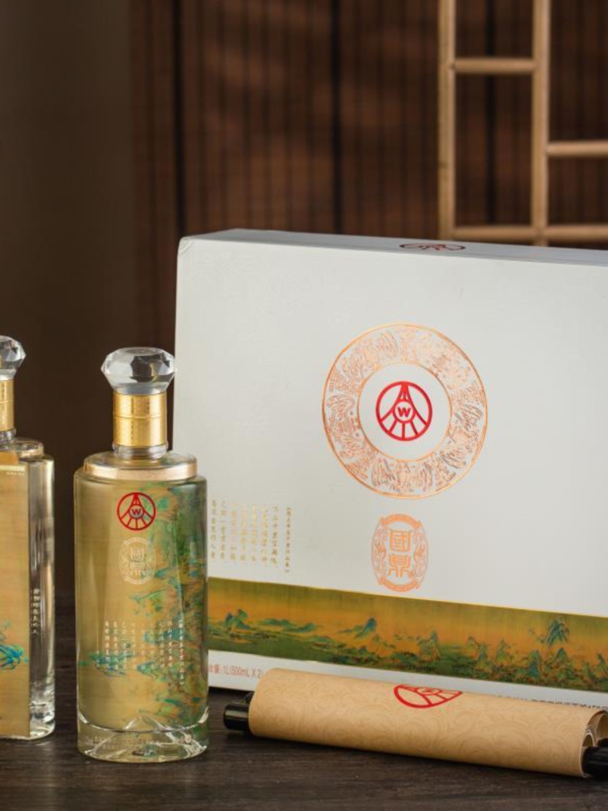 国鼎【】千里江山画卷双支竹荪酒 礼盒装 500ml*2瓶52度