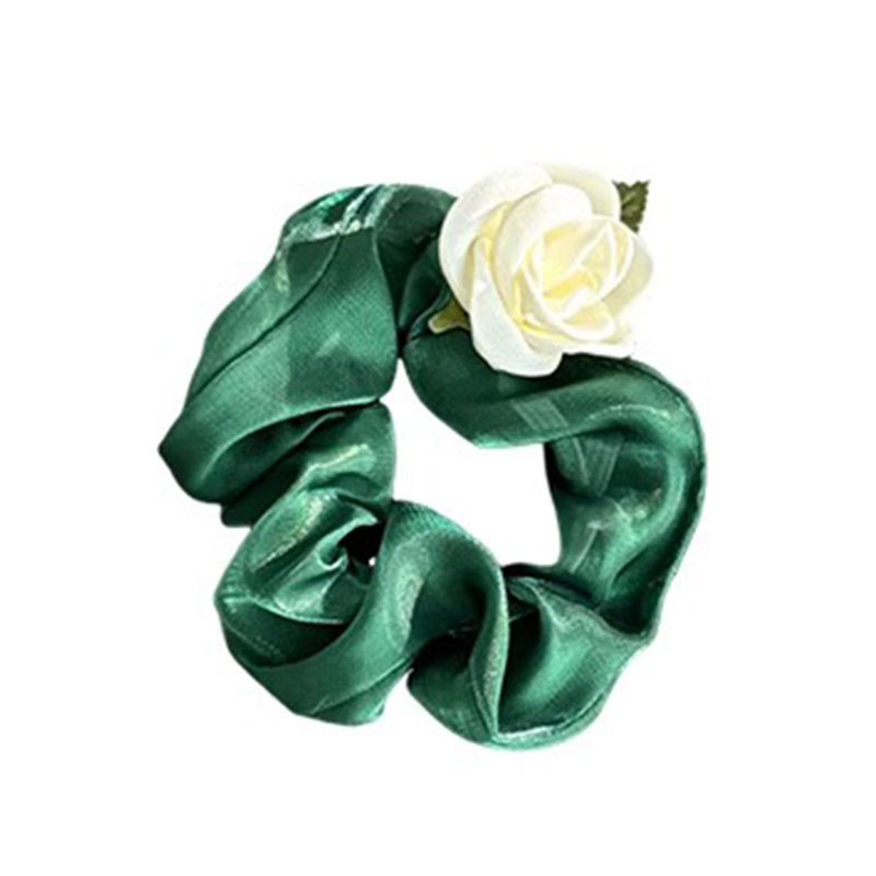 Camellia coreana anillo de cabello de intestino para mujeres rojo en línea 2025 nuevo anillo de cabello de verano de cabello de cola de caballo tocado