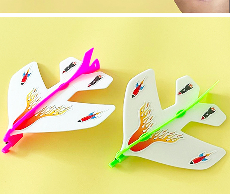 Children's Creative Fashion Glowing Slingshot Plastic Airplane Toy Color Random display picture 2