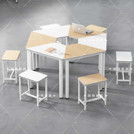 共享自习室学习桌学生成人书桌课桌沉浸式图书馆桌椅培训班辅导