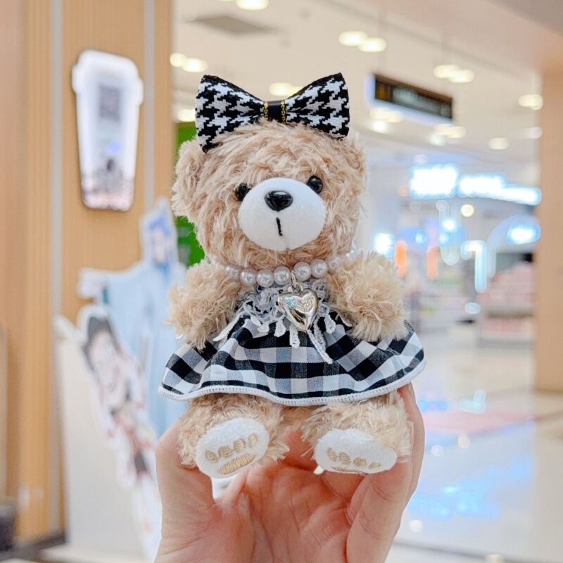 かわいいバラのペンダントのぬいぐるみの服のリボンのバラのキーホルダーのウェディングドレスのかわいいバッグのペンダントの人形|undefined