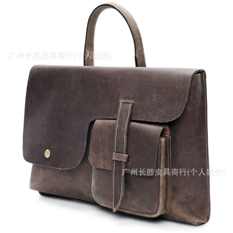 Cross-border Full-grain Leather Laptop Messenger Bag Retro Fashion Portable Durable Waterproof Handbag Cross-border Full-grain Leather Laptop Messenger Bag Retro Fashion Portable Durable Waterproof Handbag