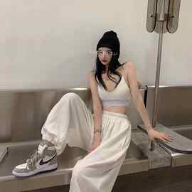 夏季运动裤女宽松百搭潮流学生韩版哈伦裤束脚+吊带上衣高腰套装