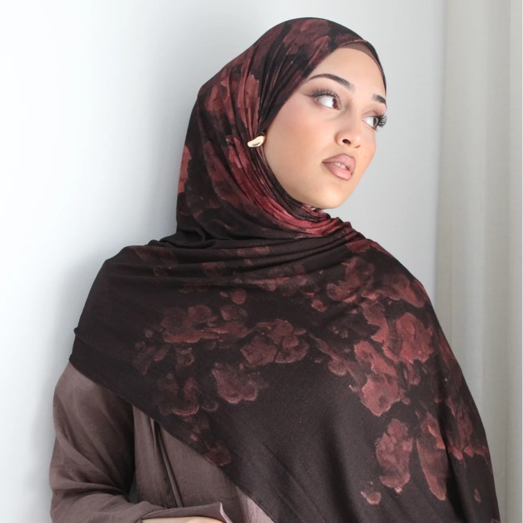 【High-Quality Mercerized Cotton Print】 Jersey Print Bohemian Style Watercolor Jersey Print Scarf