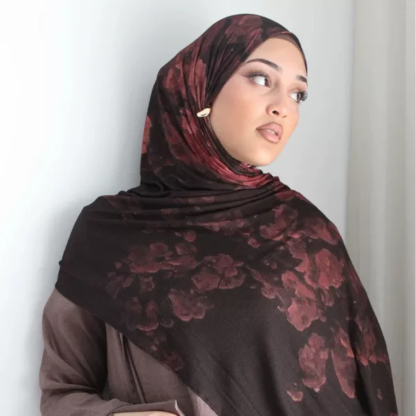 【High-Quality Mercerized Cotton Print】 Jersey Print Bohemian Style Watercolor Jersey Print Scarf