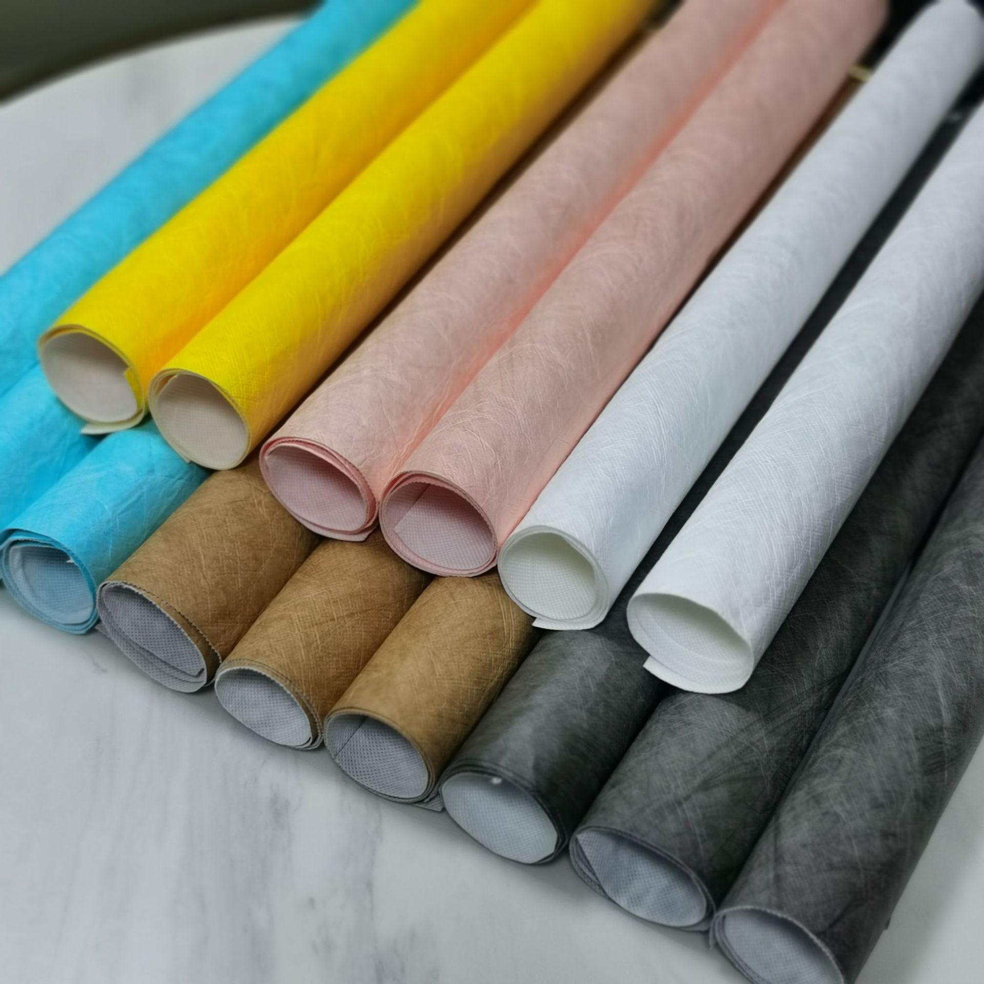 国产杜邦彩色迪森纸防水耐撕质轻耐撕透气环保箱包面料