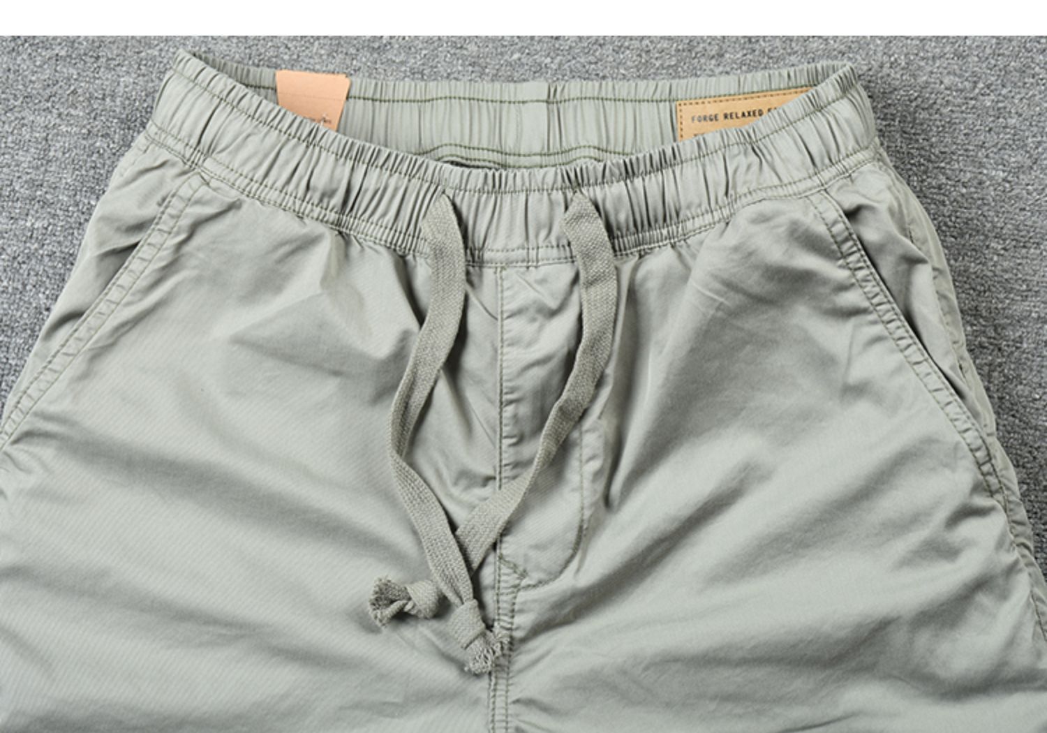 Men's Clothing Men's Slim Fit Casual Work Shorts Trendy Summer Thin Drawstring Elastic Waist Five Point Pants_viptrois.com