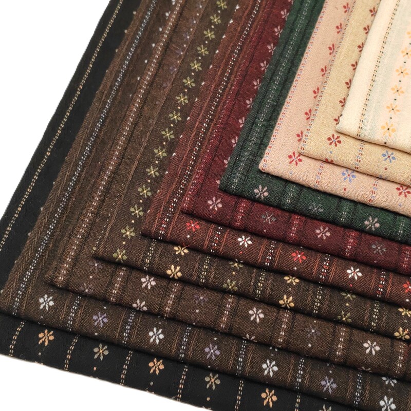 100% Cotton Jacquard with Small Floral Vertical Stripes, Sand-Washed Fabric, Yarn-Dyed Striped Fabric for Baby Clothes, Bags, Shoes, Hats, and Dresses 100% Cotton Jacquard with Small Floral Vertical Stripes, Sand-Washed Fabric, Yarn-Dyed Striped Fabric for Baby Clothes, Bags, Shoes, Hats, and Dresses