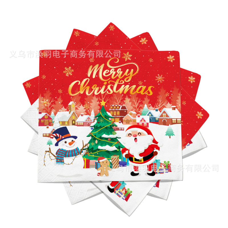 【在庫あり】クロスボーダー クリスマス サンタクロース ペンギン 雪だるま パーティー ティッシュ 使い捨てプリント ナプキン メーカー|undefined