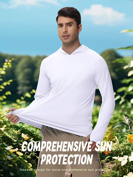 plus size Men's Sunscreen Clothing Cross-border Outdoor Anti-ultraviolet Summer Fishing Clothing Long-sleeved Hooded Thin Jacket Coat