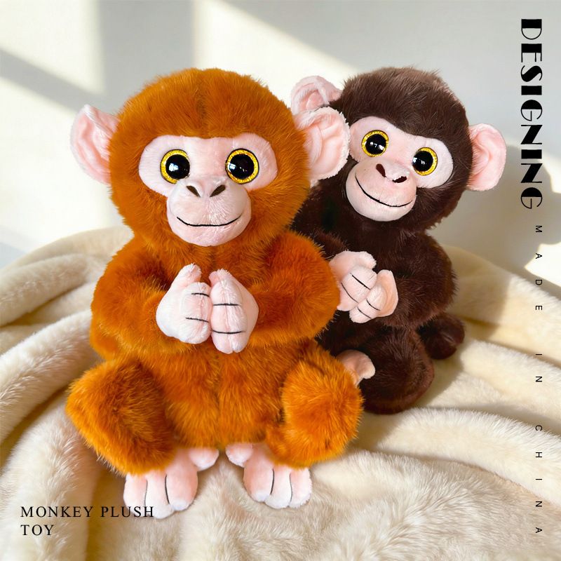 Cross-Border Realistic Monkey Plush Toy, Cute Buddha Hand Monkey Stuffed Toy, Golden-Haired Big-Eyed Monkey Doll, Decoration, Children's Gift Cross-Border Realistic Monkey Plush Toy, Cute Buddha Hand Monkey Stuffed Toy, Golden-Haired Big-Eyed Monkey Doll, Decoration, Children's Gift