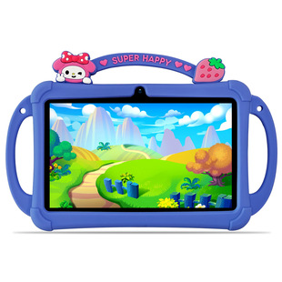 Cross-border New in stock 7-inch Strawberry Appearance Children's Early Education Learning Tablet with Protective Silicone Cover