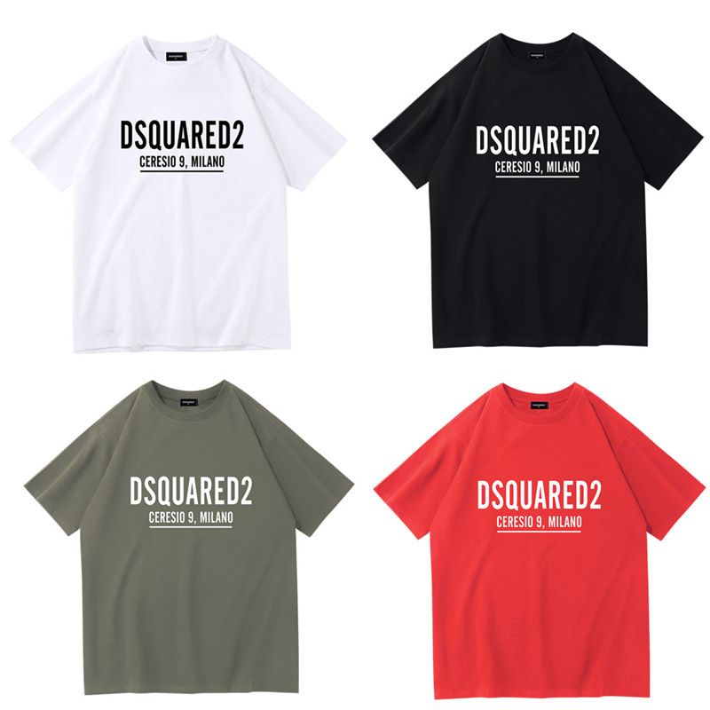 Dsquared2 クロスボーダーアメリカントレンディブランドレタープリントTシャツ男女兼用トレンド半袖夏ルーズトップス|undefined