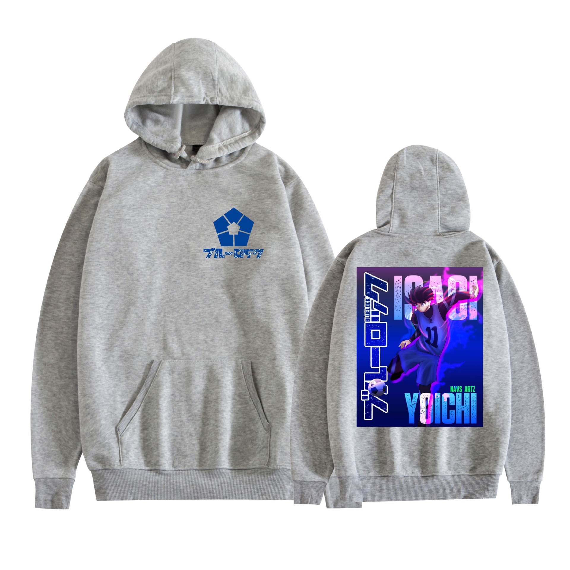 Nuevo estilo transfronterizo BLUE LOCK azul prisión animación periféricos hombres y mujeres suéter con capucha suelto casual