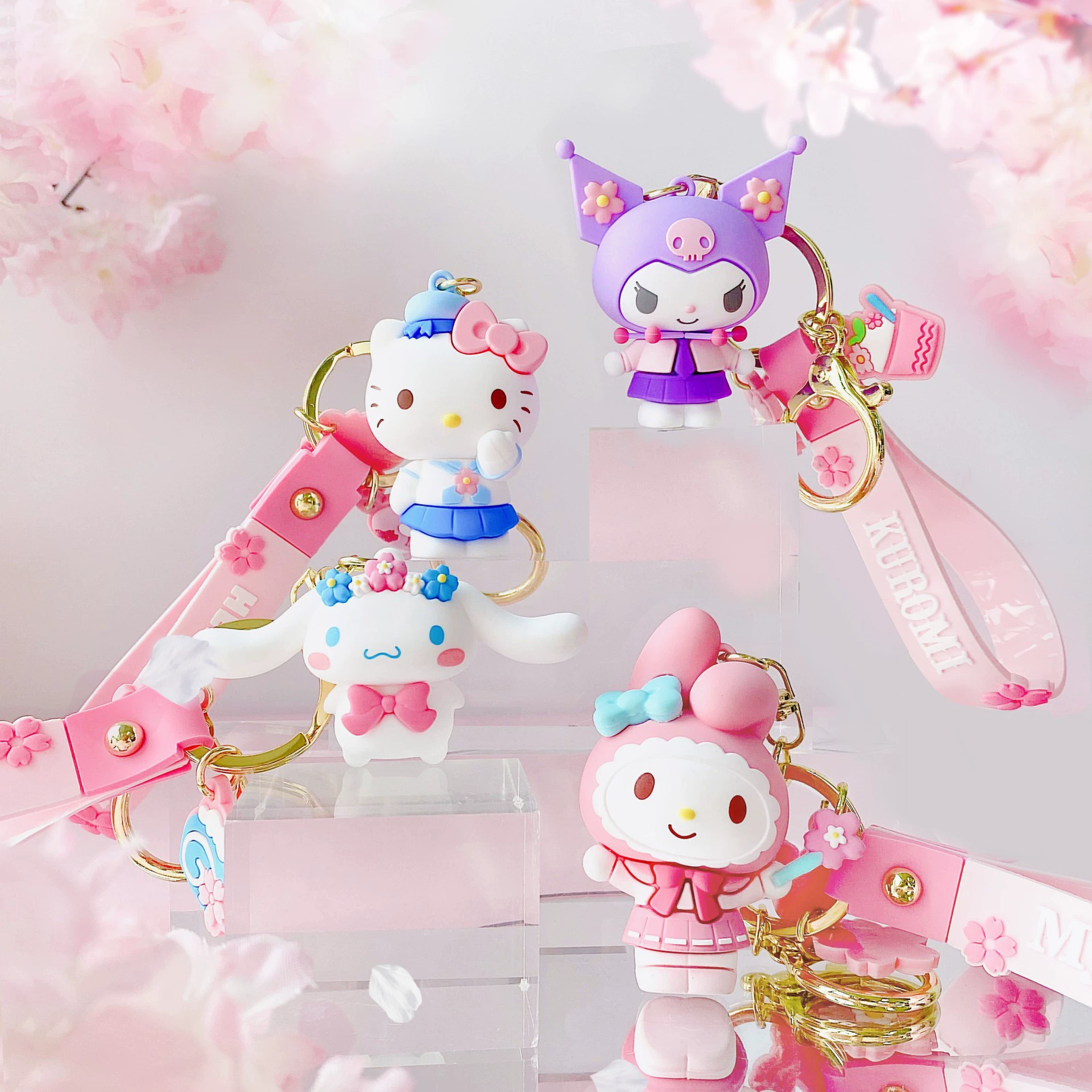 Sanrio, оригинальная кукла из ПВХ, креативный брелок, милый качающийся малыш, подвеска
