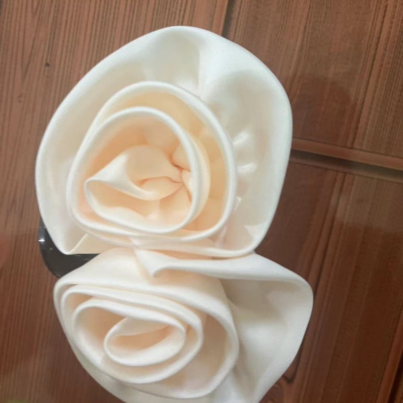 Caro同款烤边布艺花朵9cm立体烧边花朵diy发饰鞋帽胸花饰品配件|undefined