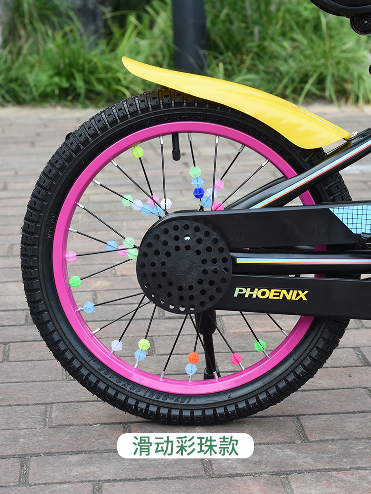 Bicicleta para niños, cuentas de colores, coche de equilibrio, radios de alambre, cuentas de colores luminosas, círculo de mariposas de amor, accesorios de decoración de bicicletas