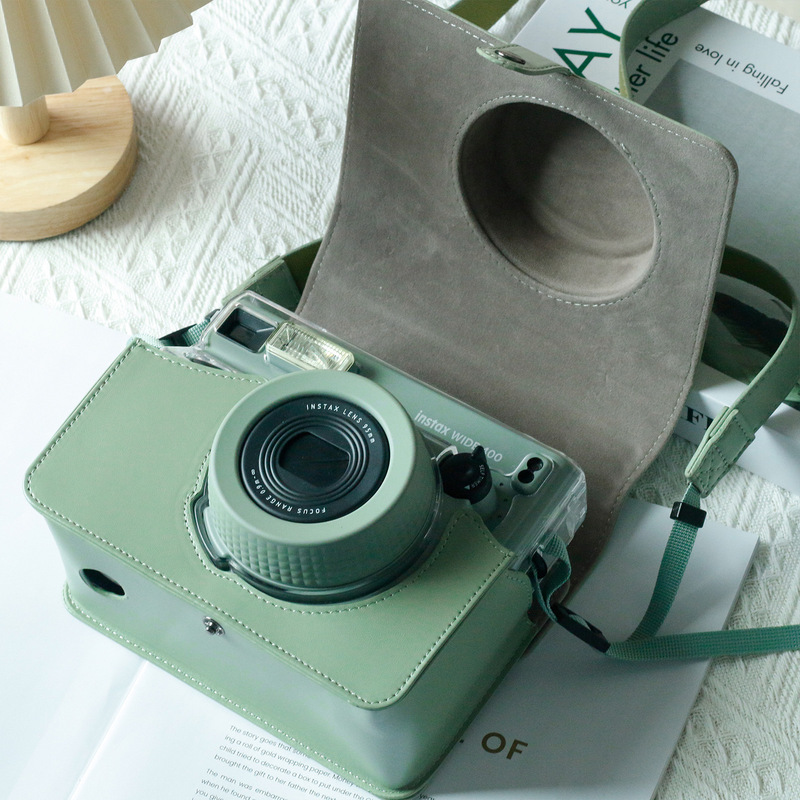 Suitable for Wide400, Can Be Used with a Transparent Case, Polaroid Leather Retro Camera Bag, Pu Photography Camera Case Storage Bag