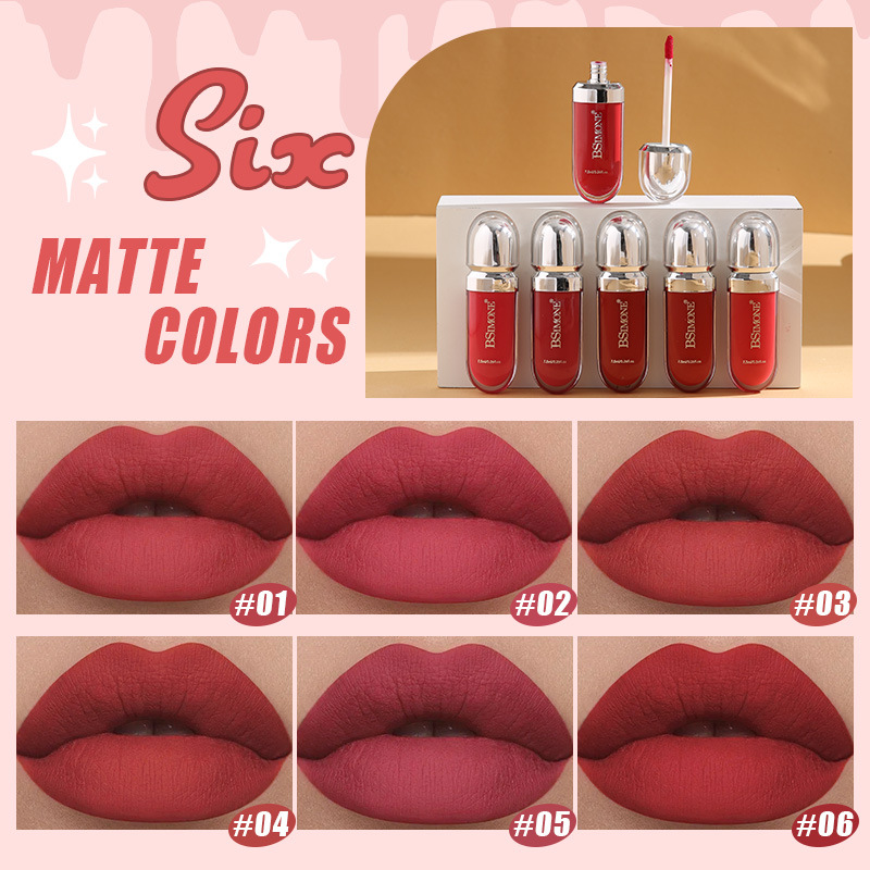 Brillo labial mate antiadherente, aterciopelado, impermeable, de larga duración, resistente a la decoloración, labial líquido, venta al por mayor transfronteriza