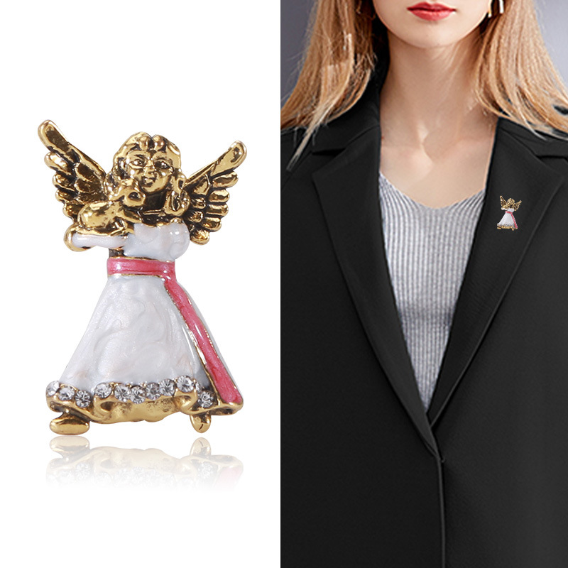 12g Weight Casual Elegant Lady Pin Angel Alloy Enamel Unisex Brooches