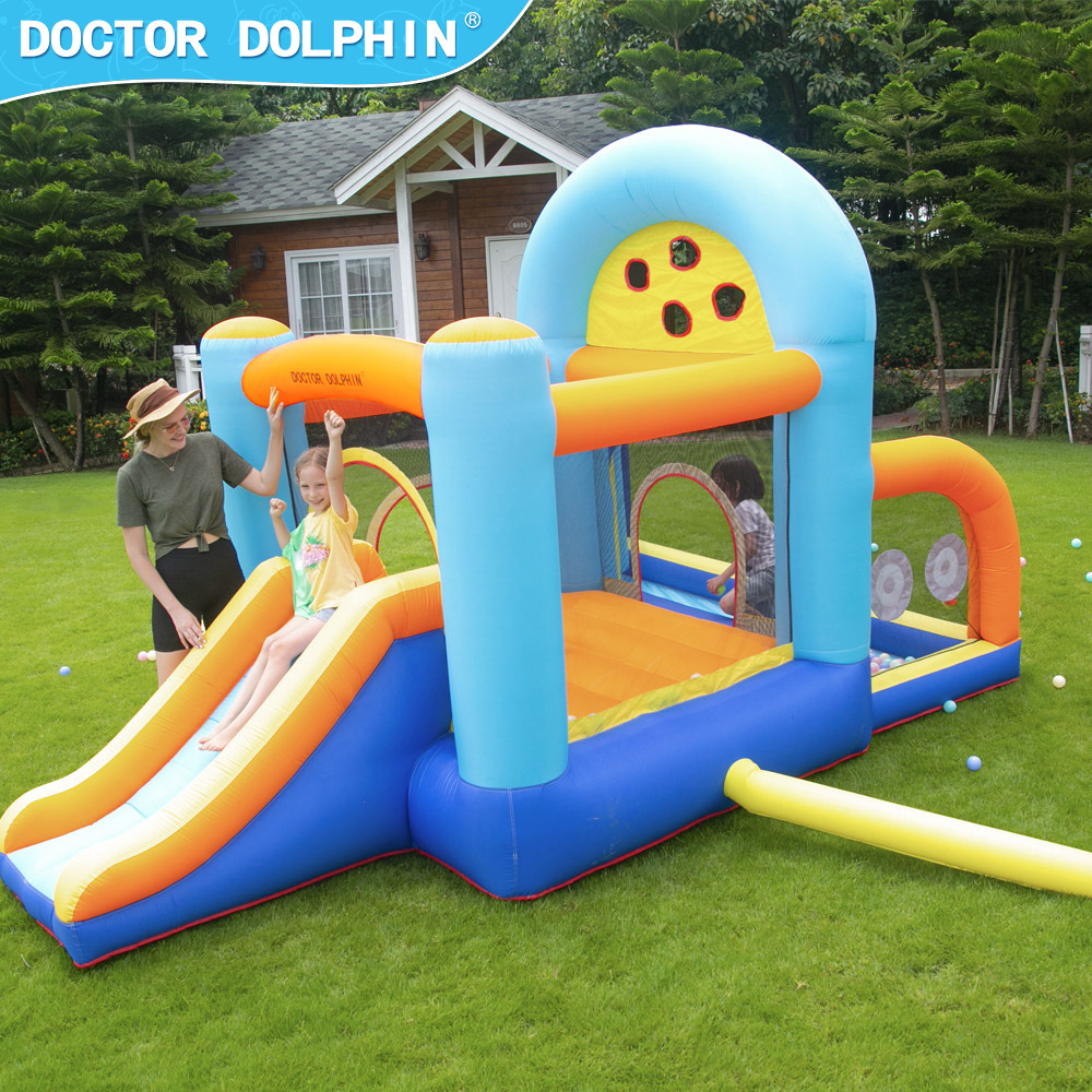 Doctorado en delfines | Castillo inflable para niños, tobogán pequeño para el hogar, castillo plegable para niños