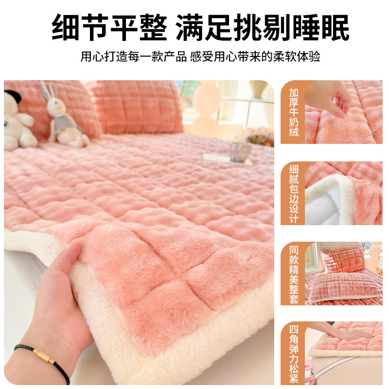 Colchón de terciopelo de leche dormitorio universitario individual 90x190cm para la residencia especial de terciopelo grueso colchón de calentamiento piso