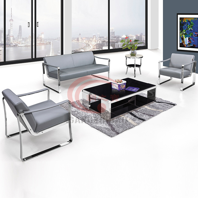 Sofá de cuero moderno, sala de negocios, sala de recepción para tres personas, sala de estar, tienda de ropa, sofá individual