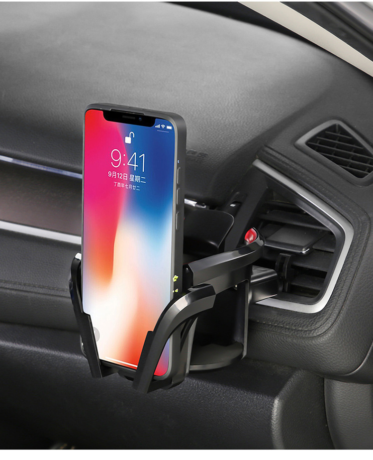 Car Water Cup Holder, Mobile Phone Holder, Multi-Functional Air Outlet, Universal Car Interior Drink Holder, Navigation Storage Rack