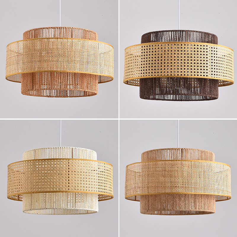 Estilo japonés araña de cuerda de cáñamo de estilo silencioso Zen salón de té B & B retro restaurante de estilo industrial dormitorio Nueva lámpara de restaurante de estilo chino