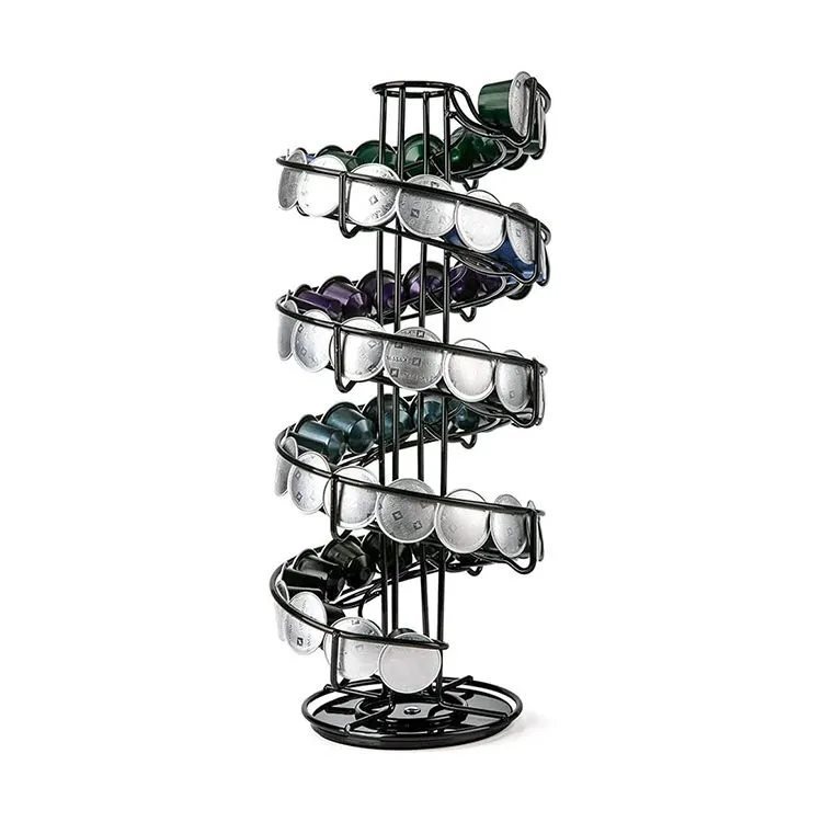 360-degree rotatable spiral coffee capsule storage rack for Duoqu Kusnispresso K-Cup storage rack