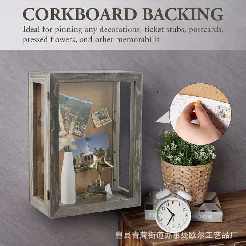 Solid Wood Retro Shadow Box Transparent Wooden Display Box Wall-mounted Dried Flower Flower Ornaments Wooden Box Cross-border Solid Wood Retro Shadow Box Transparent Wooden Display Box Wall-mounted Dried Flower Flower Ornaments Wooden Box Cross-border