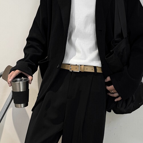 Suit trousers belt trendy ins Korean version men's and women's thin belt personalized pin buckle handsome trendy young people student trousers belt