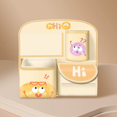 Storage Rack Rear Tissue Box | Car storage bag/box - yellow-little-monster-storage-bag-short-style-free-waterproof-inner-bucket