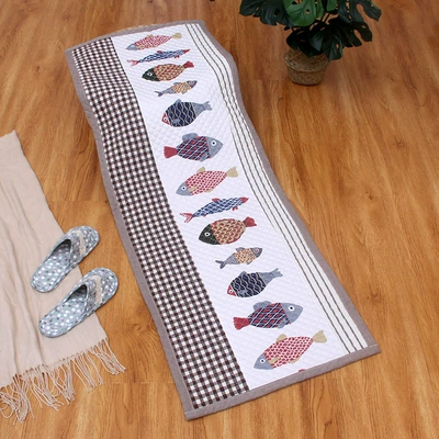 Avtomobil döşəmə paspasları – [Small Wholesale] - row-fish-coffee-color-edge-bedside-mat-or-car-mat-back-seat-50x135cm