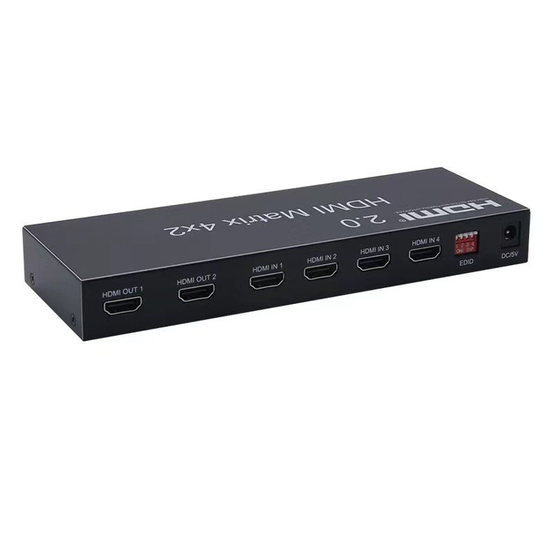 HDMI 2.0 матрица 4x2 с переключателем аудиовыхода, поддержка 3D, 4 входа 2 выхода, 4K