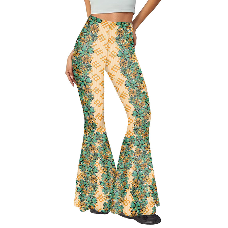 Cross-Border New Irish St. Parry's Day Sexy Butt-Lifting Tight Leggings Women's Bell-Bottom Pants 3D Print Cross-Border New Irish St. Parry's Day Sexy Butt-Lifting Tight Leggings Women's Bell-Bottom Pants 3D Print