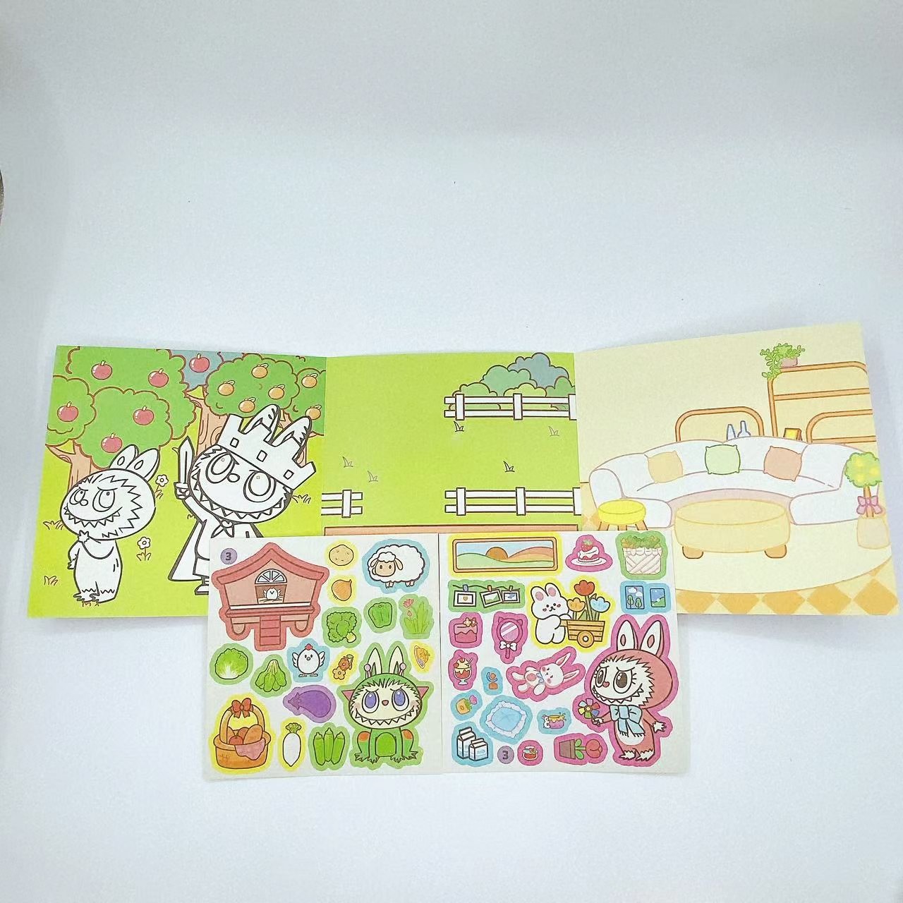Nuevo juego 3 - en - 1 libro tranquilo material DIY pegatinas hechas a mano escena pegatinas grandes pegatinas lotes image 5