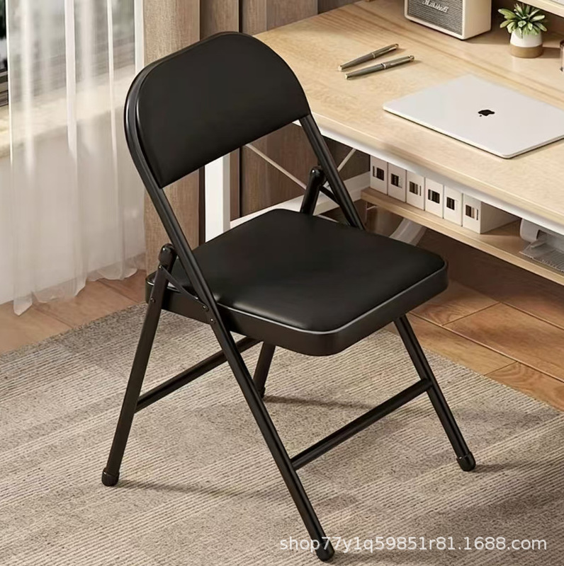 Simple Stool with Backrest, Household Folding Chair, Portable Office Chair, Conference Chair, Computer Chair, Dining Chair, Dormitory Chair