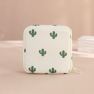 Сумка для хранения гигиенических прокладок, хлопок-оксфорд, 12×12×4 см, компактная сумка на молнии