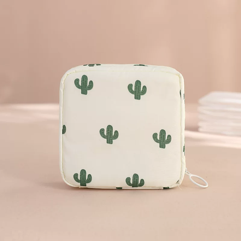 Сумка для хранения гигиенических прокладок, хлопок-оксфорд, 12×12×4 см, компактная сумка на молнии