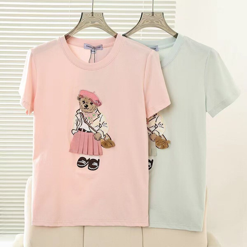 2026 Spring and Summer New Style College Style Comfortable and Fashionable Loose Casual Round Neck Short-Sleeved T-Shirt for Women Ttrw2623W1B 2026 Spring and Summer New Style College Style Comfortable and Fashionable Loose Casual Round Neck Short-Sleeved T-Shirt for Women Ttrw2623W1B